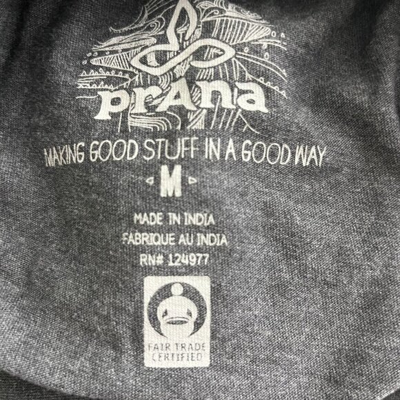 2/$30 Prana Baseball Raglan Shirt Long Sleeve Tee Charcoal Heather Medium #8900 - Picture 8 of 9